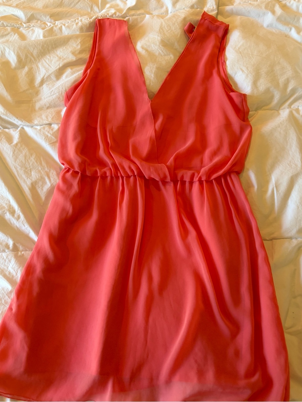 Women’s Coral V-Neck Mini Dress